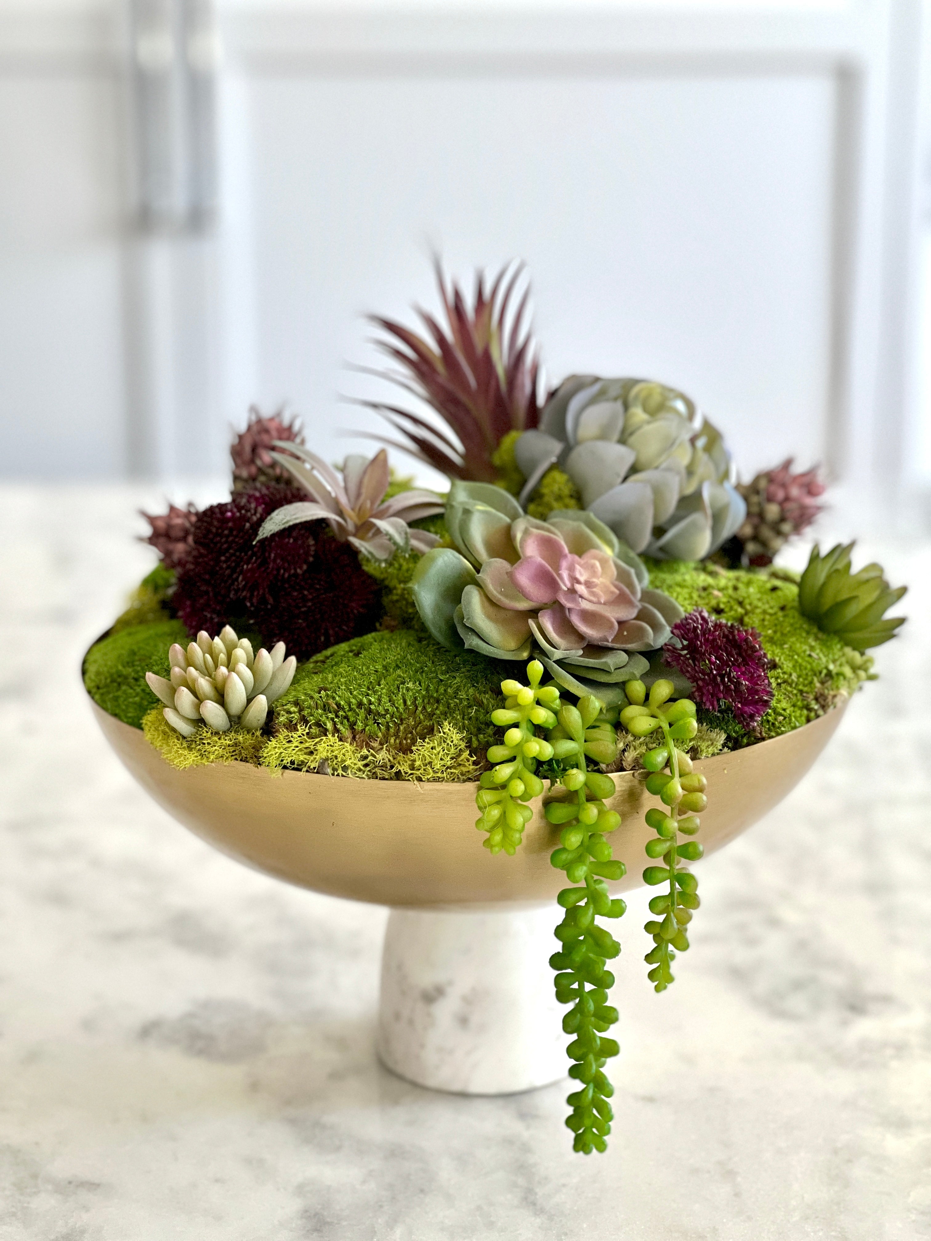 Moss Arrangement, Moss centerpiece, Moss succulent garden