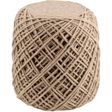 Load image into Gallery viewer, BEIGE WOVEN WOOL OTTOMAN
